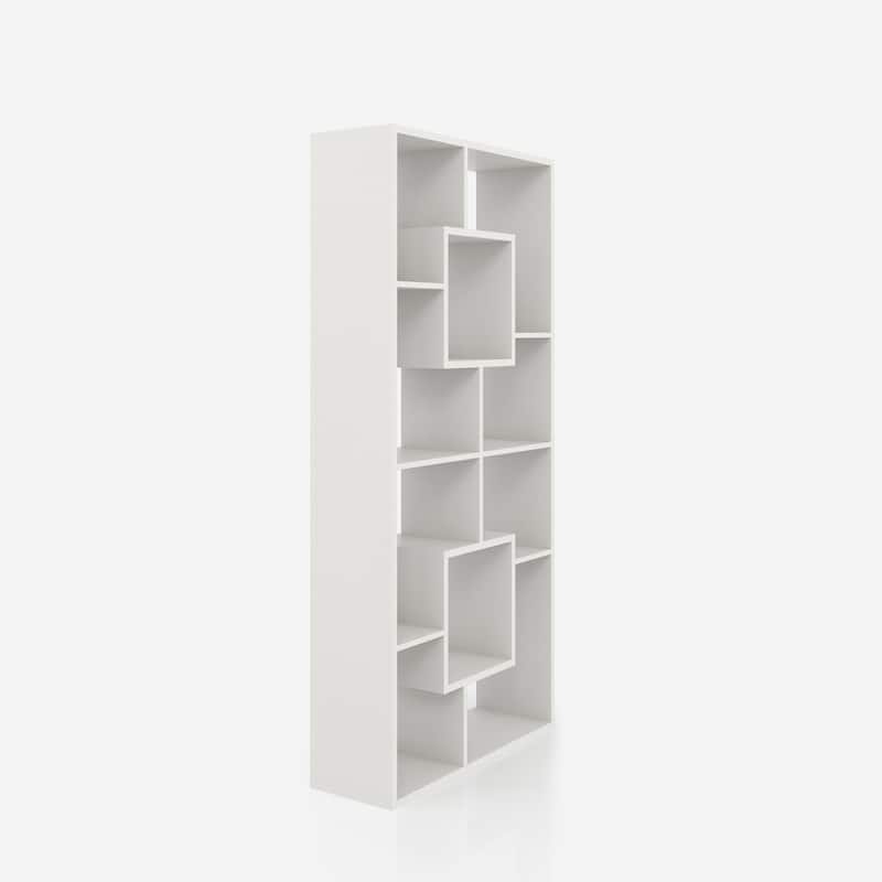 DH BASIC Modern White 72-inch 10-Open Shelf Display Bookcase by Denhour