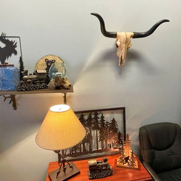Huge Wall Hanging Longhorn Cow Skull 27In Wide Resin Long Horn