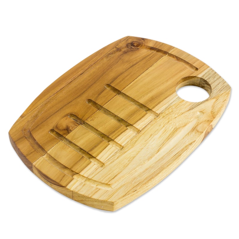 Novica Handmade Presentation Teak Wood Carving Board