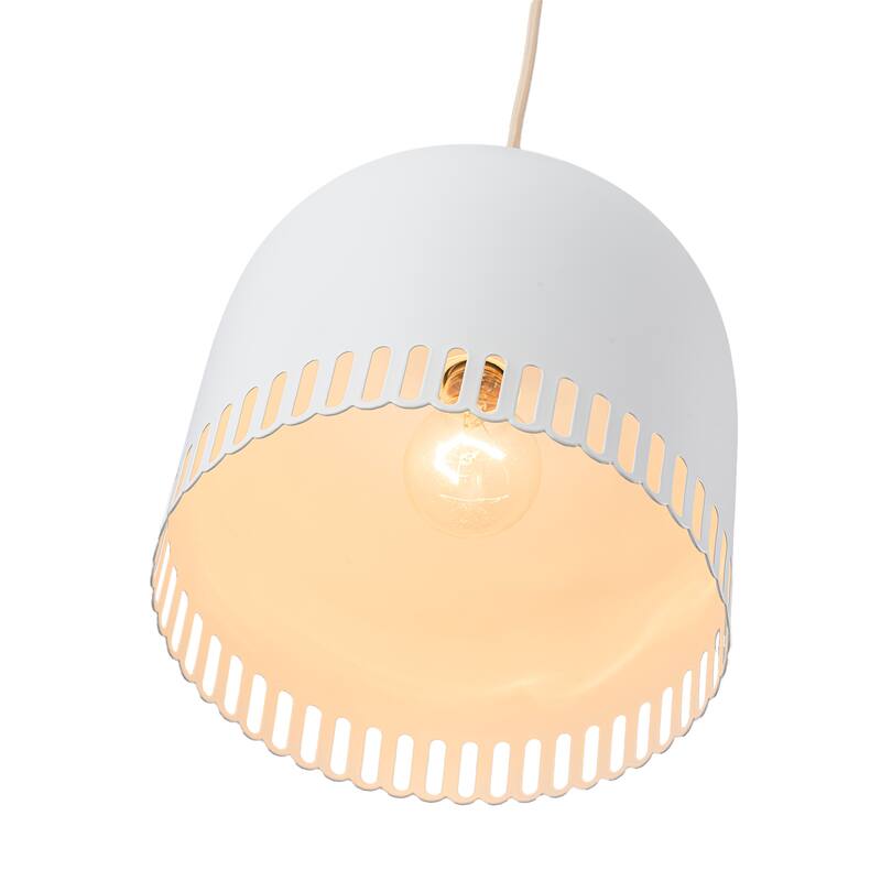 Modern 2-in-1 Dome Pendant or Flush Mount Light Openwork Iron Shade