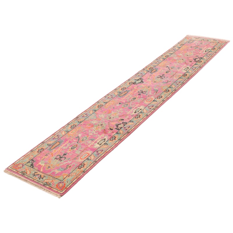 ECARPETGALLERY Hand-knotted Modern Oushak Violet Wool Rug - 2'7 x 13'4