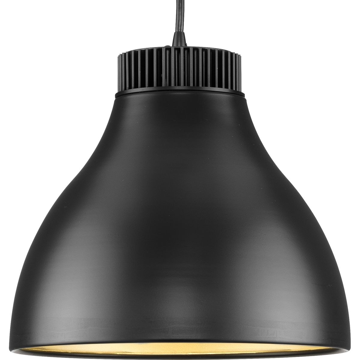 Progress Lighting Radian LED Collection Modern Matte Black Metal Pendant - 10.6 in x 10.6 in x 10 in