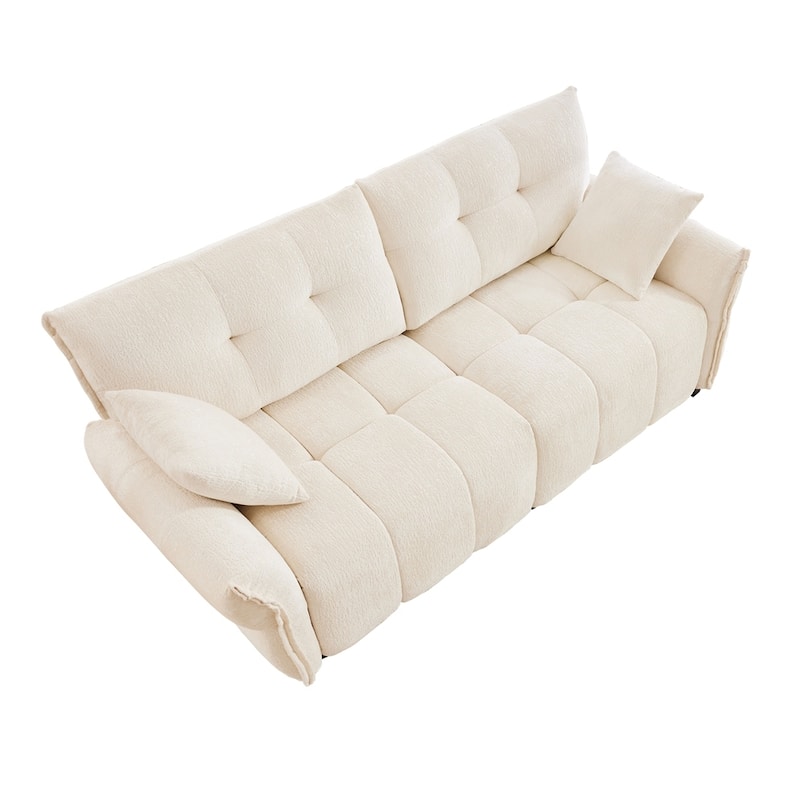 Modern Chenille Fabric Upholstery Two-Seater Sofa