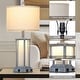 preview thumbnail 20 of 21, 27” Tall Vintage USB Table Lamp Set with Nightlight, Bulb Included (Set of 2) - 12.5'' x 12.5'' x 27''