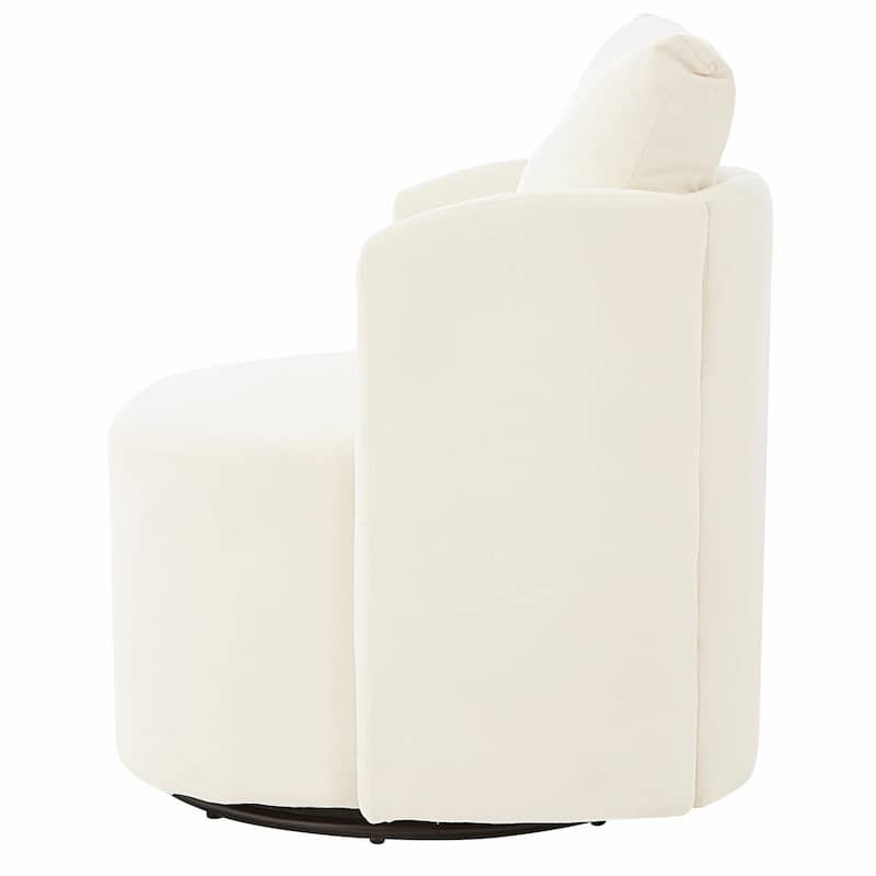 360° Swivel Chair - Chenille Upholstery, 440lb Capacity, Barrel Design