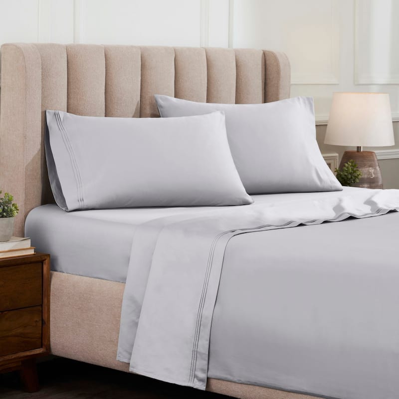 Superior Egyptian Cotton 1500 Thread Count Deep Pocket Solid Sheet Set - King - Platinum