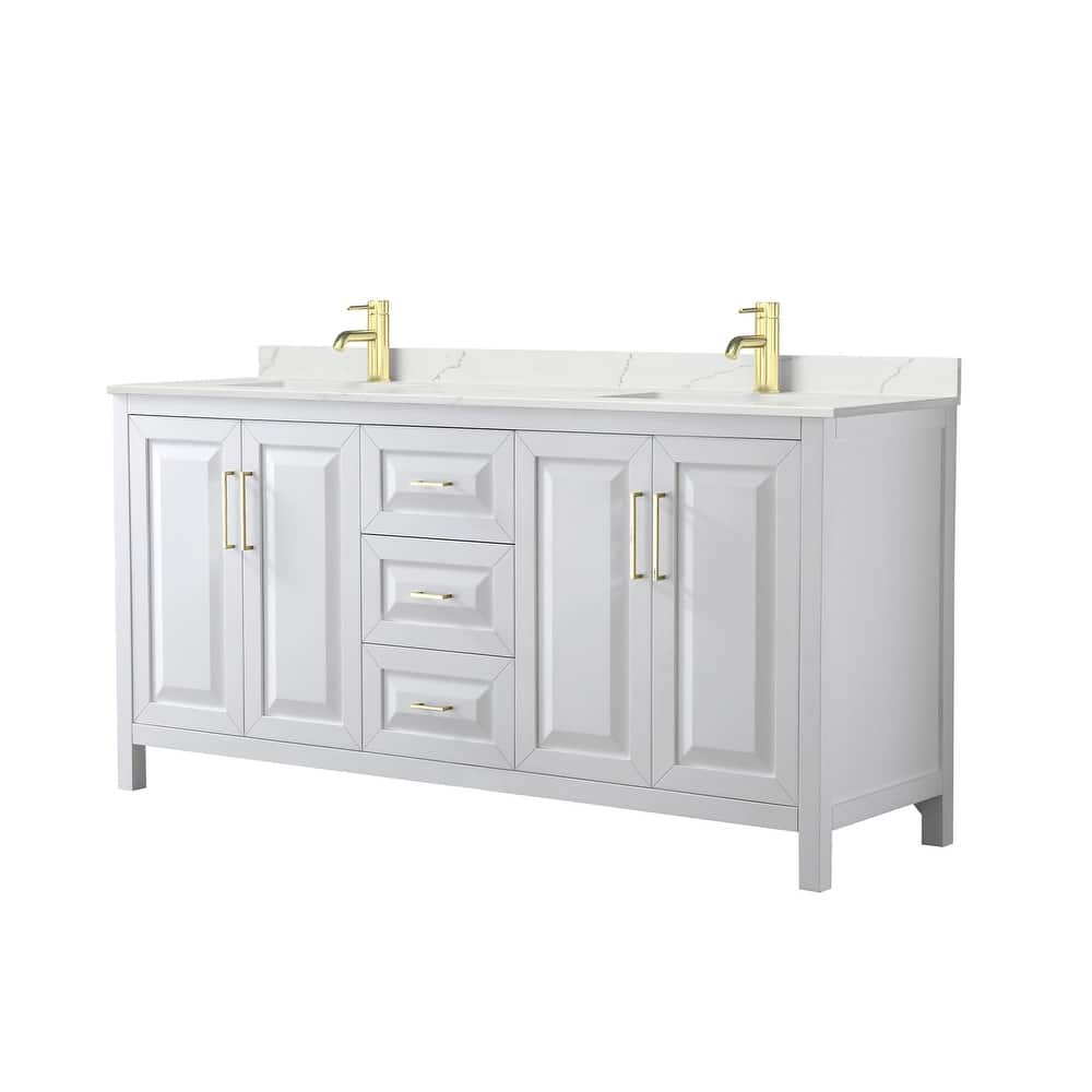 Daria 72-inch Double Vanity, Single Hole Quartz Top