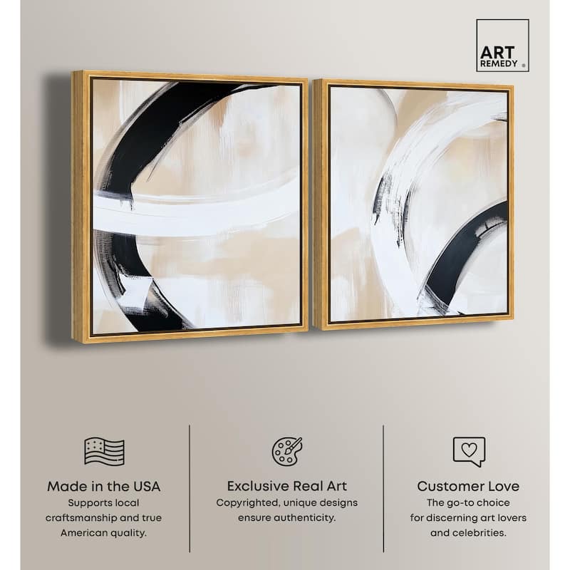 Neutral Interplay II Canvas Set of 2 by Art Remedy