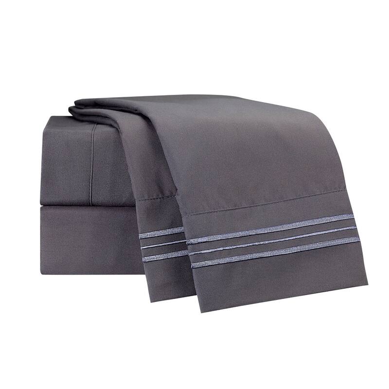 Clara Clark Premium 1800 Series Ultra-soft Deep Pocket Bed Sheet Set - Split King - Gray