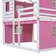 preview thumbnail 21 of 21, Full Size Bunk Wood House Bed with Tent