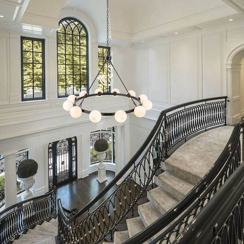 12-Light Wagon Wheel Chandelier Sputnik Chandelier Bubble Chandelier