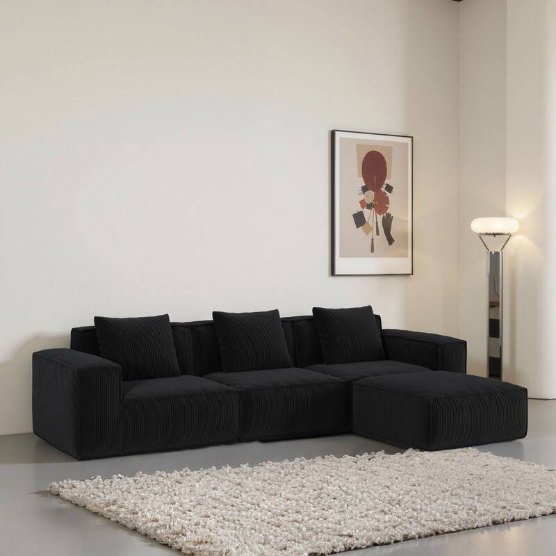 Modular Sofa Can Be Converted Into An Oversized Sofa Bed Free Conversion Sofa Set,Three-Person Combination With Footrest