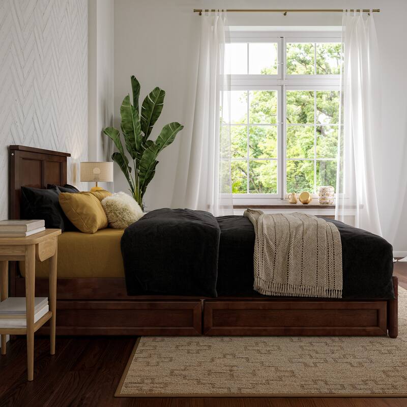 Felicity Platform Bed with Panel Footboard and Storage Drawers