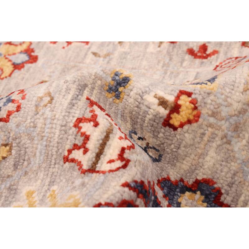 ECARPETGALLERY Hand-knotted Modern Oushak Light Grey Wool Rug - 8'5 x 11'8