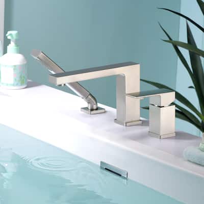 Luxier RTF17-T Deck Mounted Roman Tub Faucet with Hand Shower