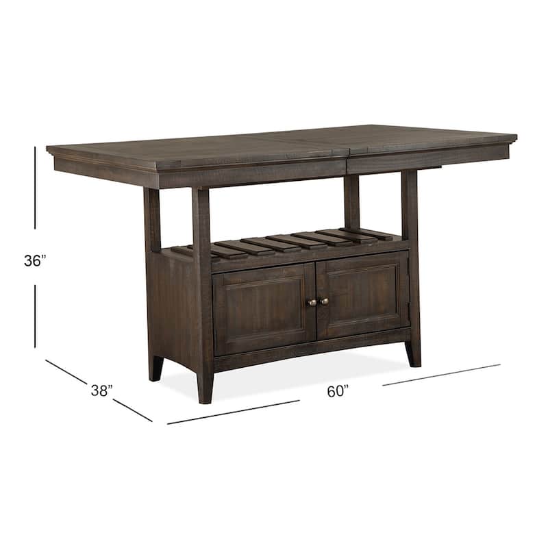 Magnussen Home Westley Falls Graphite Extendable Counter Height Dining Table - 38''W x 60''D x 36''H