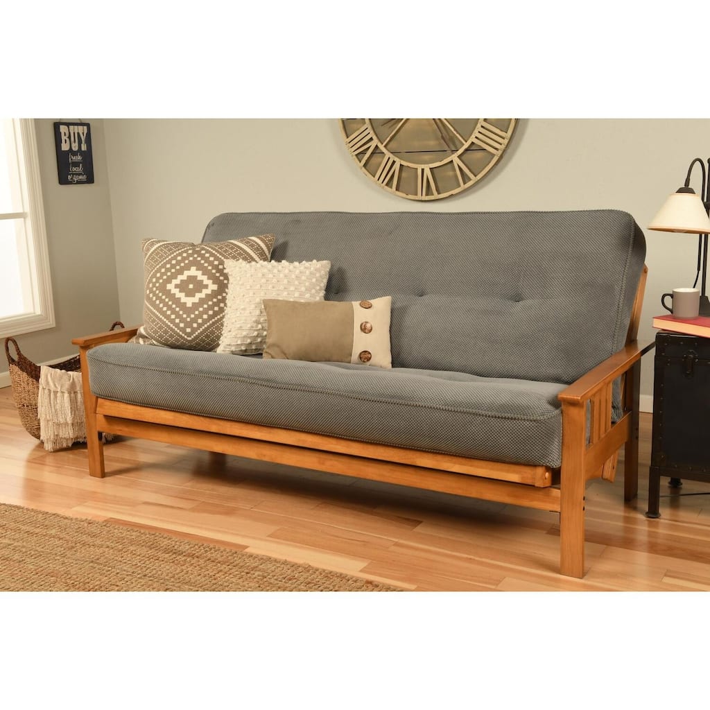 Full Size Futon Frame with Mattress - Retro Sofa Bed, Hardwood Construction, Versatile Living Room Furniture