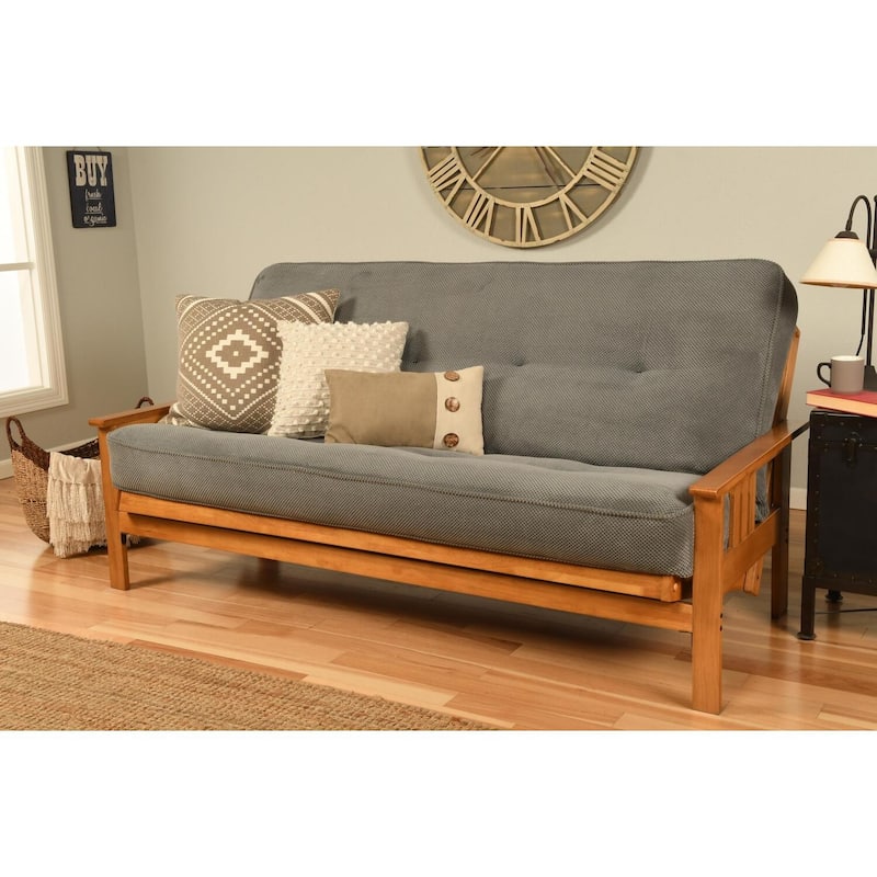 Full Size Futon Frame with Mattress - Retro Sofa Bed, Hardwood Construction, Versatile Living Room Furniture