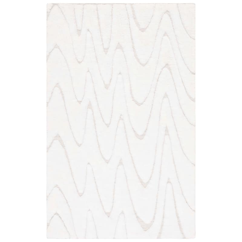 SAFAVIEH Handmade Manhattan Alberdine Modern Wool Rug - 6' Square - Ivory/Beige