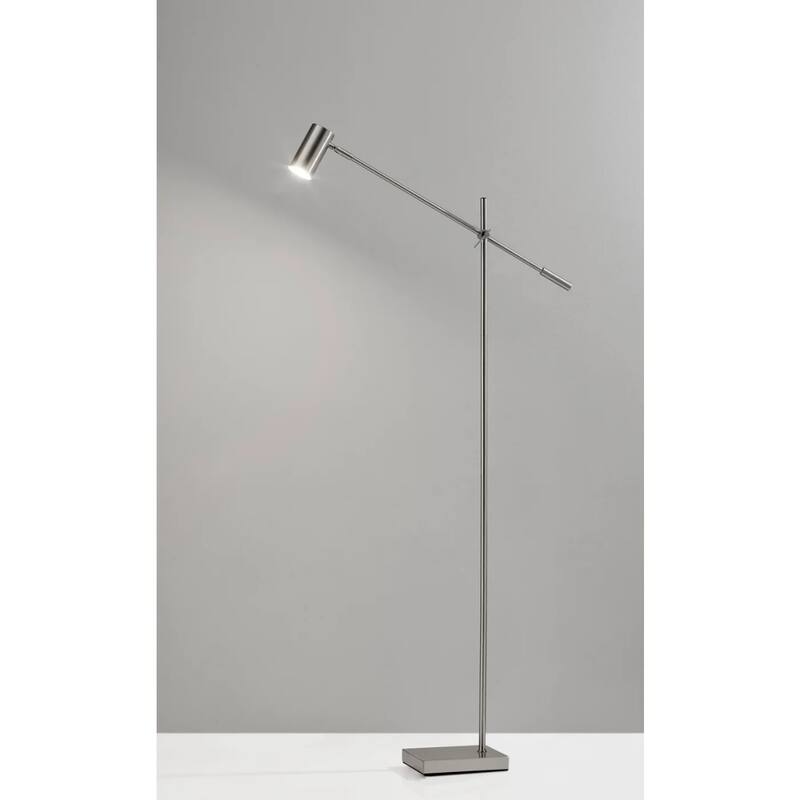 63” Adjustable LED Task Floor Lamp with 3-Way Dimmer Switch and Metal Drum Shade for Living Room - 63”H x 6.5”W x 30.5”D