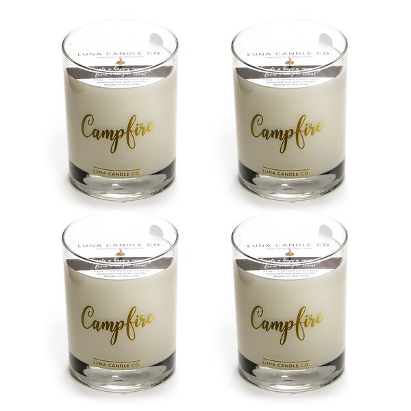 Campfire Scented Jar Candle, Hints of Smoky Pine and Cedar (4 Pack)