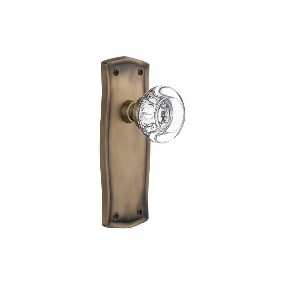 Nostalgic Warehouse Round Clear Crystal Solid Brass Single Dummy Door