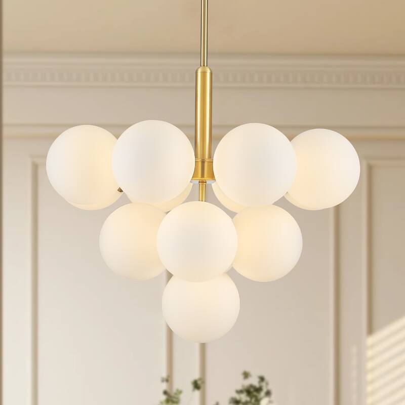 13 - Light Dimmable Tiered Modern Globe Glass Chandelier Empire Sputnik Island Pendant Lights