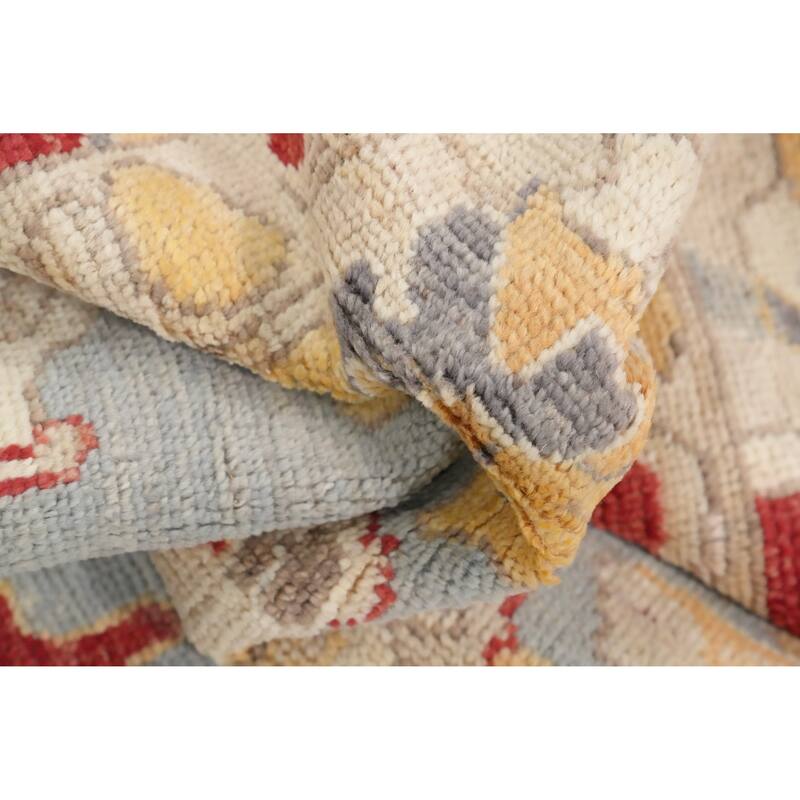 Hand Knotted Oriental 100% Wool Carpet Traditional Medallion Yellow & Gold Chobi-Peshawar Area Rug - 11' 10'' X 9' 0''