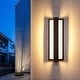 preview thumbnail 1 of 9, 1-Light Modern Black Aluminum Integrated LED IP54 Waterproof Outdoor Wall Light - 13.5 in. H x 4.7 in. W x 2.6 in. D 13.5 in. H x 4.7 in. W x 2.6 in. D - Black