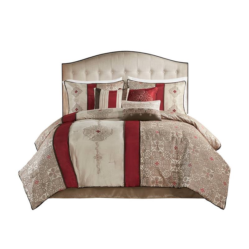 GDF Studio - 7-Piece Jacquard Comforter Set with Decorative Pillows