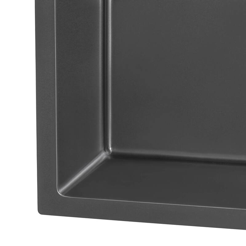 Ruvati 15-inch Gunmetal Black Stainless Steel Undermount Bar Prep 16 Gauge Kitchen Sink - RVH7015BL