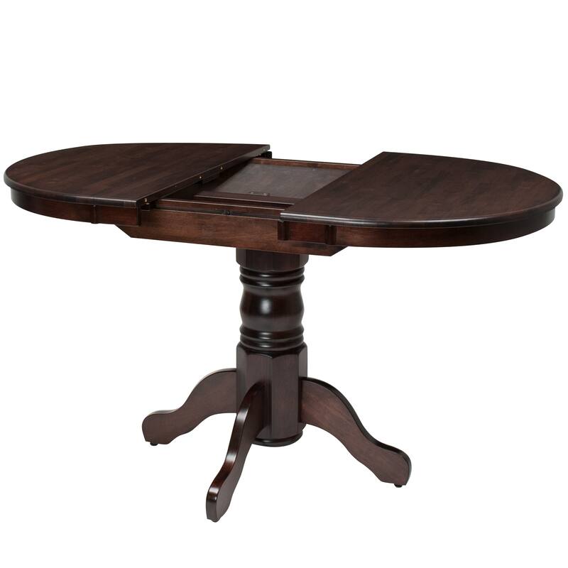 Dilon Extendable Oval Pedestal Dining Table, Brown - Cappuccino