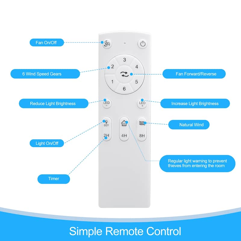 21-In LED Chandelier Ceiling Fan with Light Remote(3-blade)