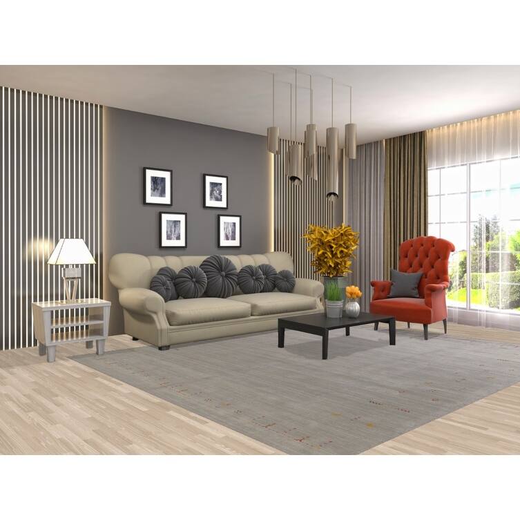 Gabbeh Area Rug Handmade Tribal / Striped Wool Carpet - 7'11"x 9'9"