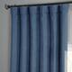 Exclusive Fabrics Faux Linen Room Darkening Curtain(1 Panel) - 50 X 96 - Denim