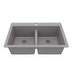 preview thumbnail 40 of 53, Karran Top Mount Double Equal Bowl Quartz Kitchen Sink - 33" x 22" x 9" - 33" x 22" x 9"