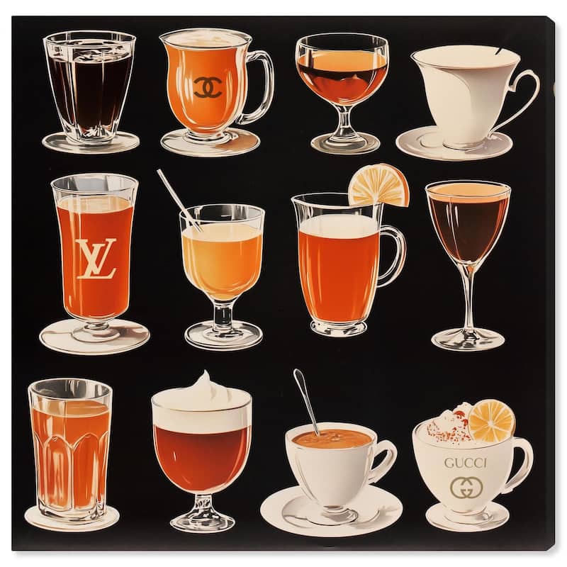 Glam Coffee Drink Collection Canvas by Art Remedy, Gallery Wrapped - 40" x 40"