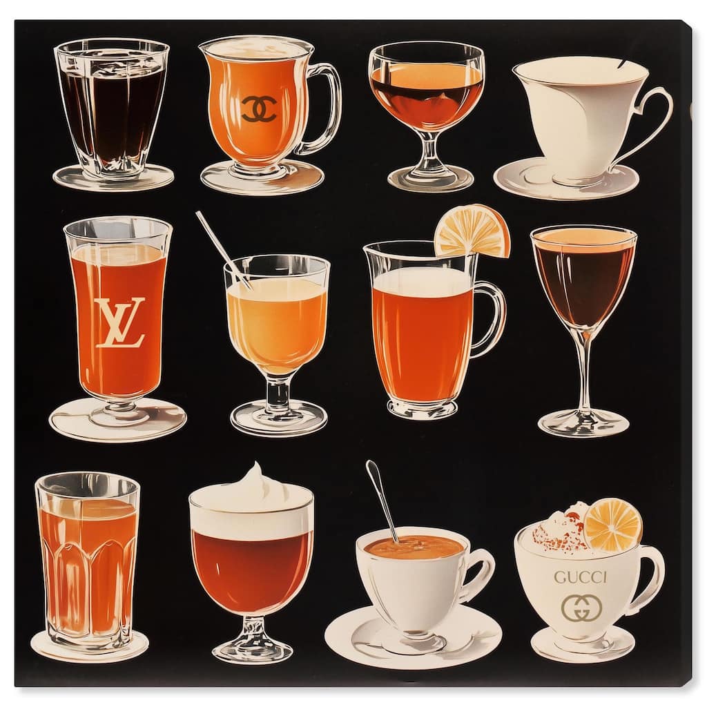 Glam Coffee Drink Collection Canvas by Art Remedy, Gallery Wrapped