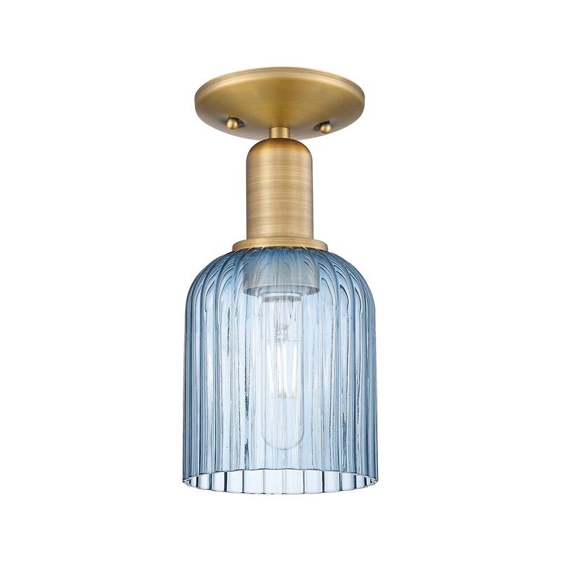 Innovations Lighting 716-1C-11-5 Bridal Veil Semi-Flush Bridal Veil 5" - Brushed Brass / Blue