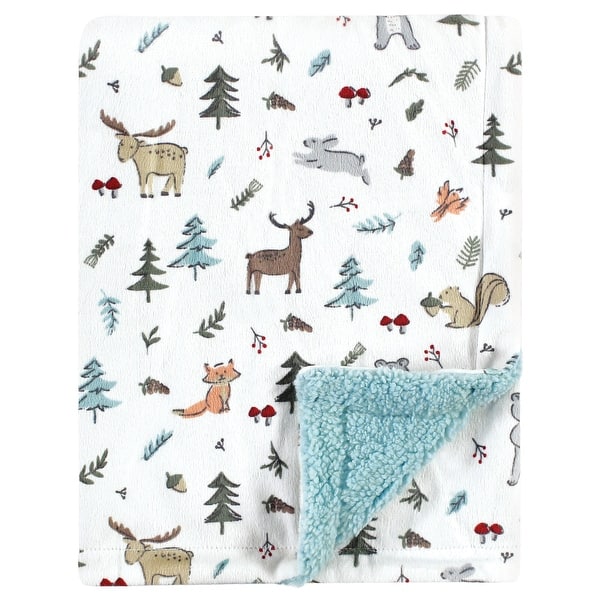slide 1 of 1, Hudson Baby Unisex Baby Plush Blanket, Woodland Friends, One Size - Woodland Friends - One Size One Size - Woodland Friends