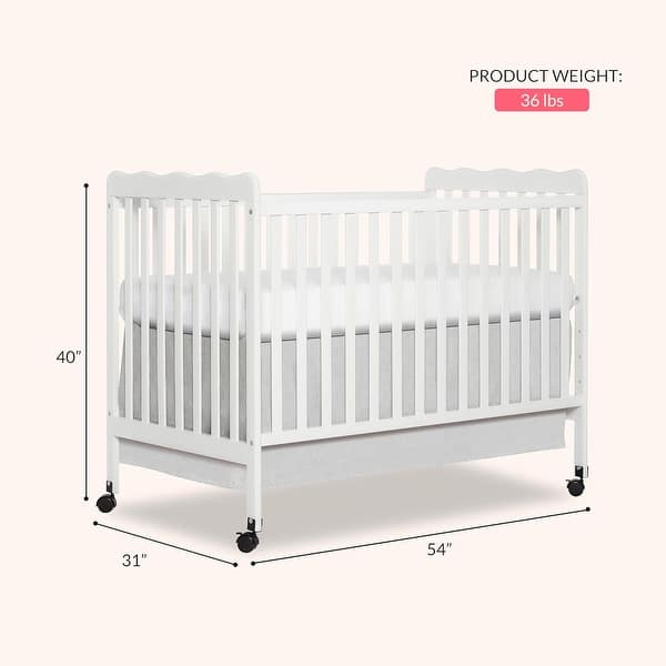 dimension image slide 1 of 2, Dream On Me, Carson Classic 3 in 1 Convertible Crib