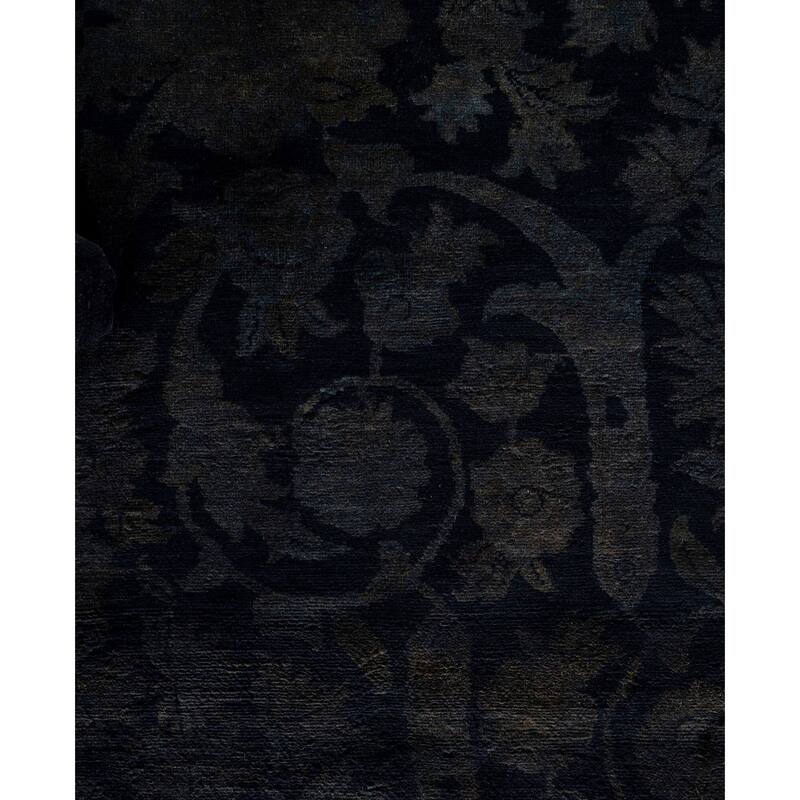 Overdyed One-of-a-Kind Hand-Knotted Area Rug - Black - 12' 0" x 15' 5"