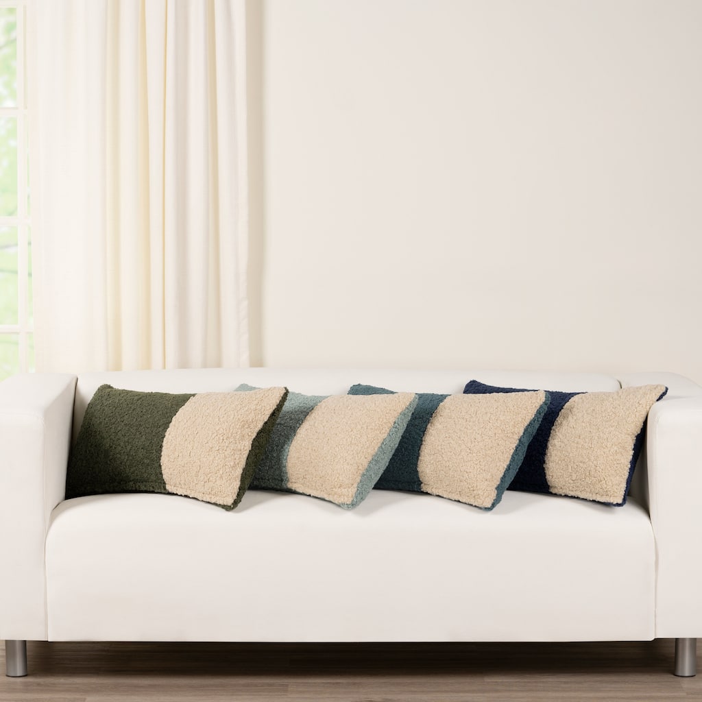 Tiffany Duet Patch Boucle Textured Lumbar Pillow