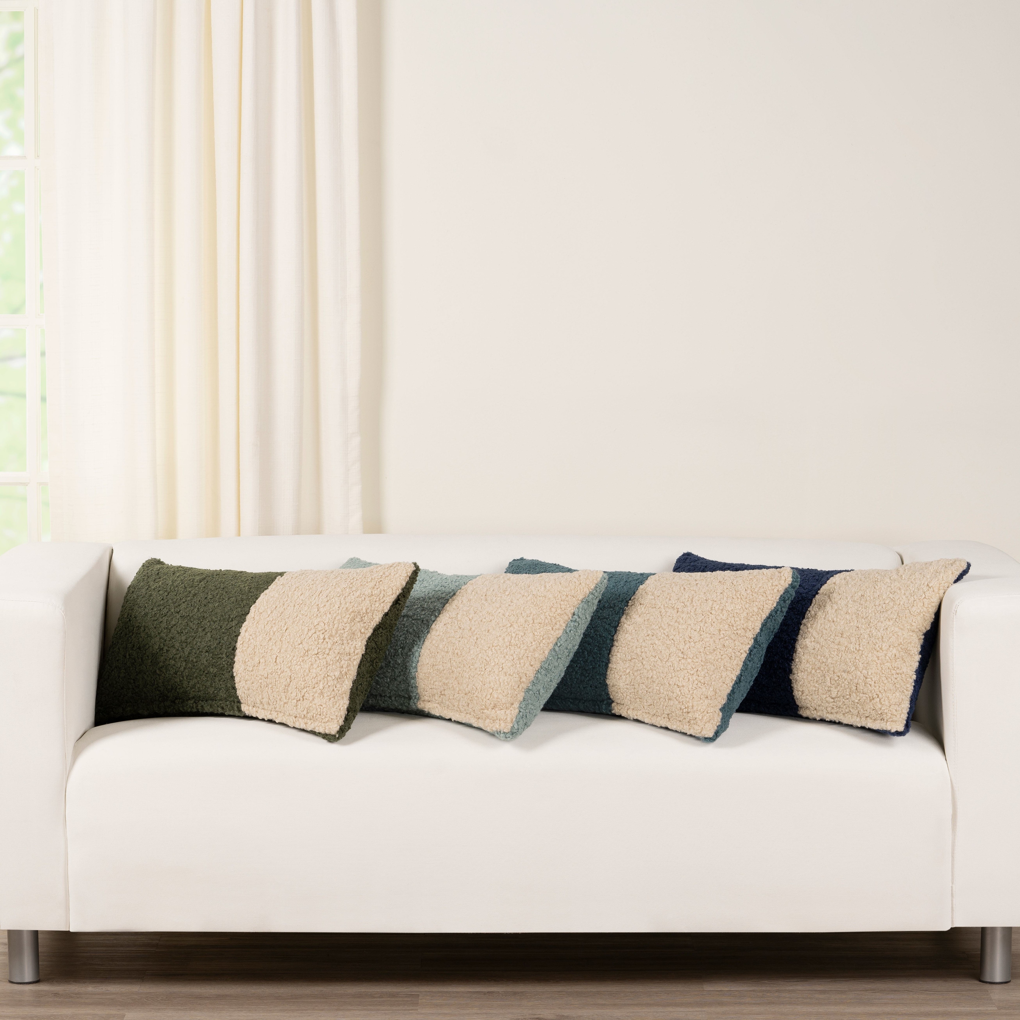 Tiffany Duet Patch Boucle Textured Lumbar Pillow