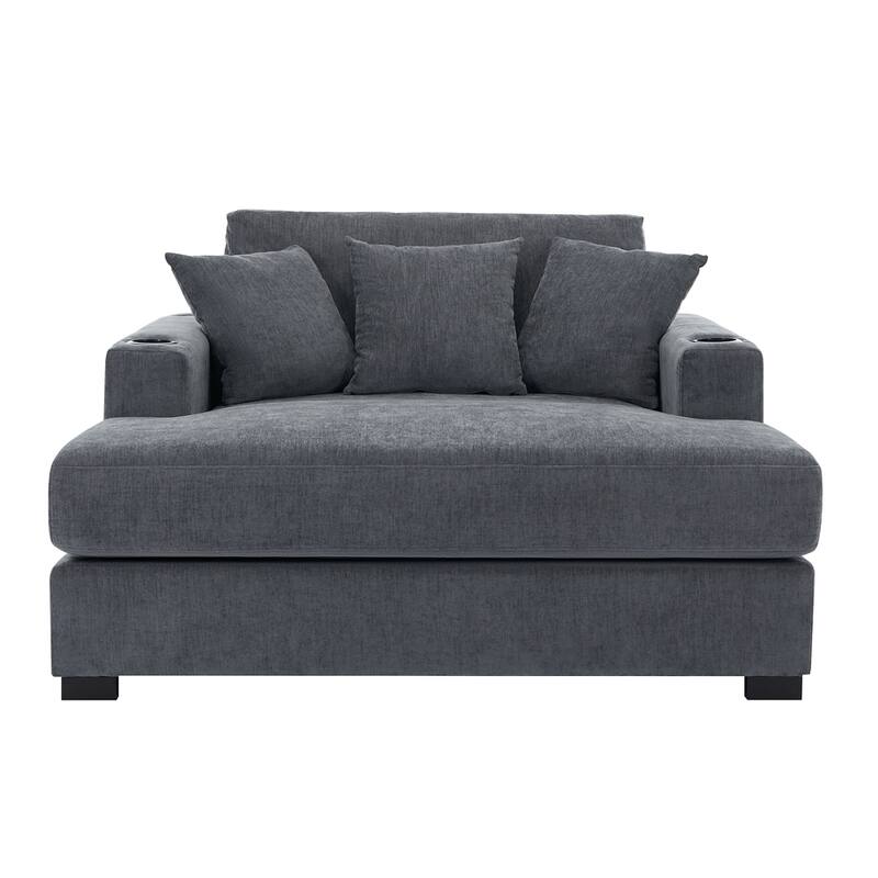 55" Oversized Lounger Modern Style Sofa with Pillows