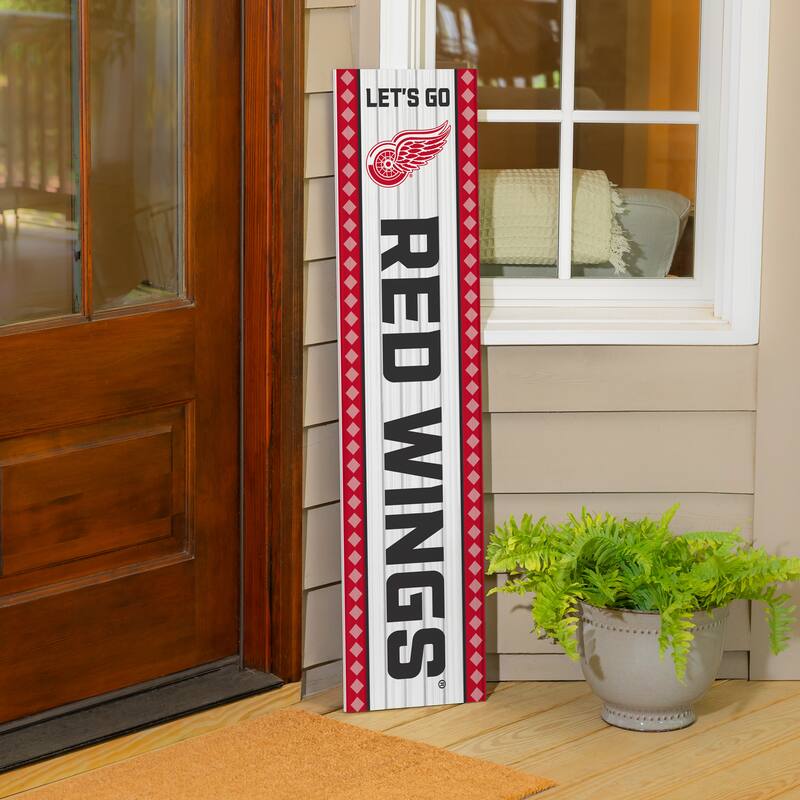 47" Double Sided Seasonal Porch Leaner, Detroit Red Wings - 47" x 11.25"