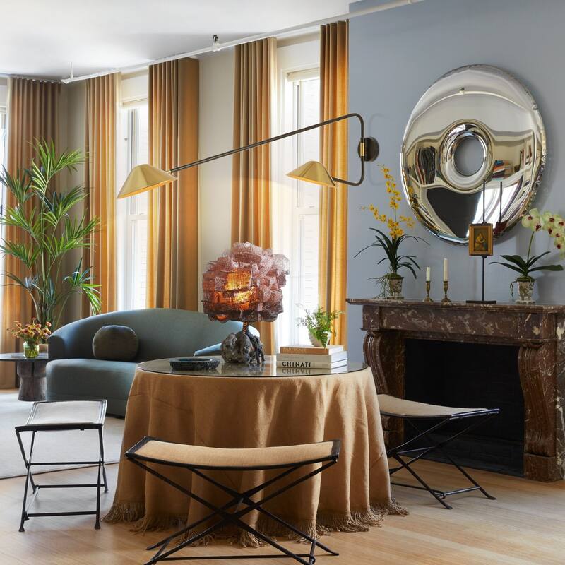 2-Light Mid-Century Modern Brass Sputnik Long Arm Double Wall Sconce for Hallways, Bedroom - 53.9 in. W x 13.8 in. H x 9.8 in. D