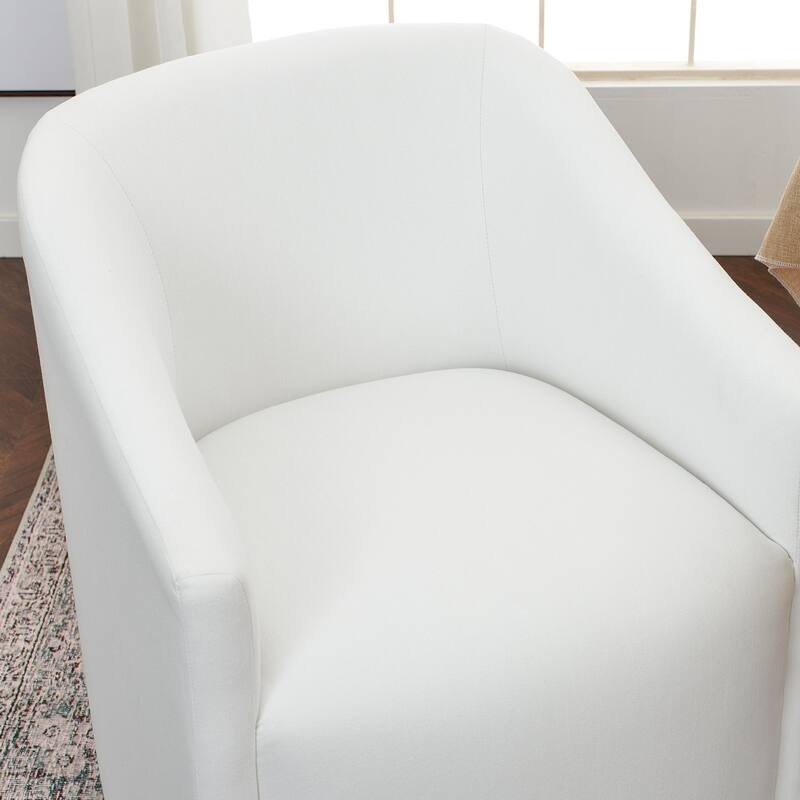 KINWELL 25" Performance Fabric Upholstered Rolling Dining Armchair