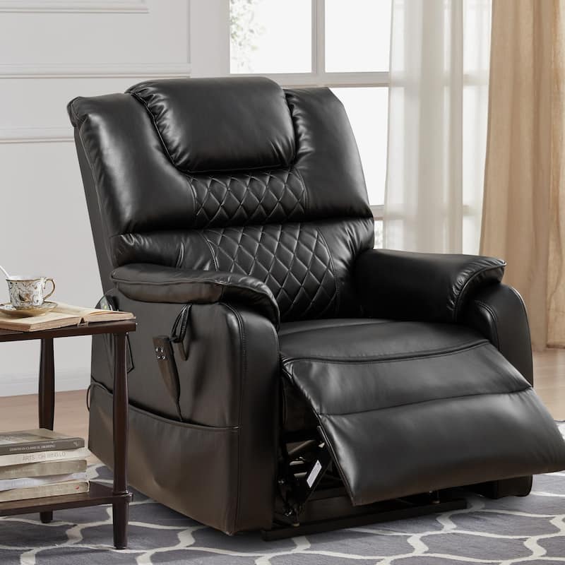 35.5"W Dual Electric Power Lift Recliner,Massage&Heat,180 degrees