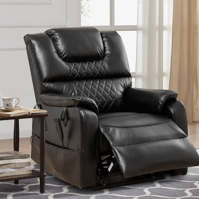 35.5"W Dual Electric Power Lift Recliner,Massage&Heat,180 degrees